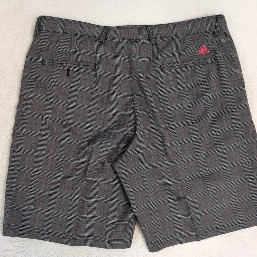 Adidas Men's Climalite Gray Houndstooth Plaid Golf Shorts Size 40x10 Lightweight